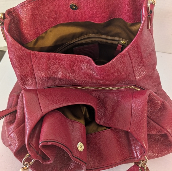 Coach Bag Madison Phoebe Cranberry Red Leather Shoulder Hobo H24621 From 2013 - Picture 11 of 16